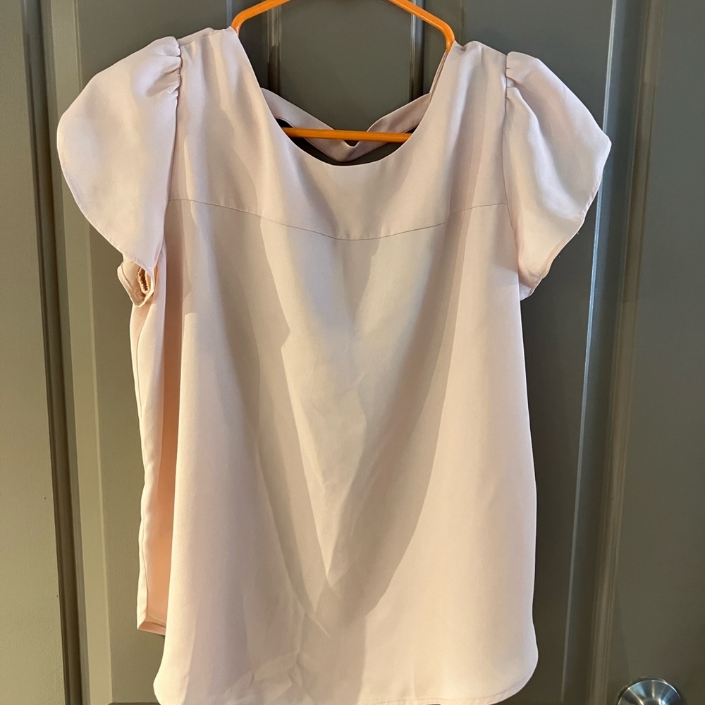 Loft Blush Pink Short Sleeve Blouse SP
